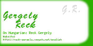 gergely reck business card